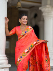 Soft Silk Meenakari Rajhans Lotus Pallu Saree