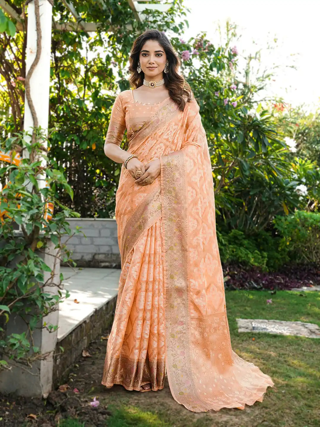 Latest Bandhani Organza Patola Saree