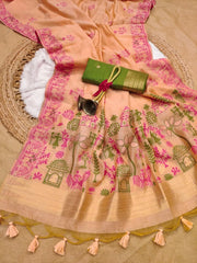 Soft Chanderi Cotton Warli-Inspired Weaving Saree