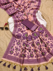 Soft Muga Cotton Floral Jamdani Saree
