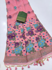 Soft Muga Cotton Jamdani Buttas Saree