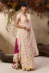 Premium Muga Cotton Resham Floral Pallu Saree