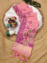 Soft Chanderi Cotton Warli-Inspired Weaving Saree
