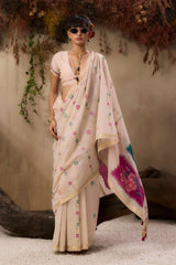 Premium Muga Cotton Resham Floral Pallu Saree