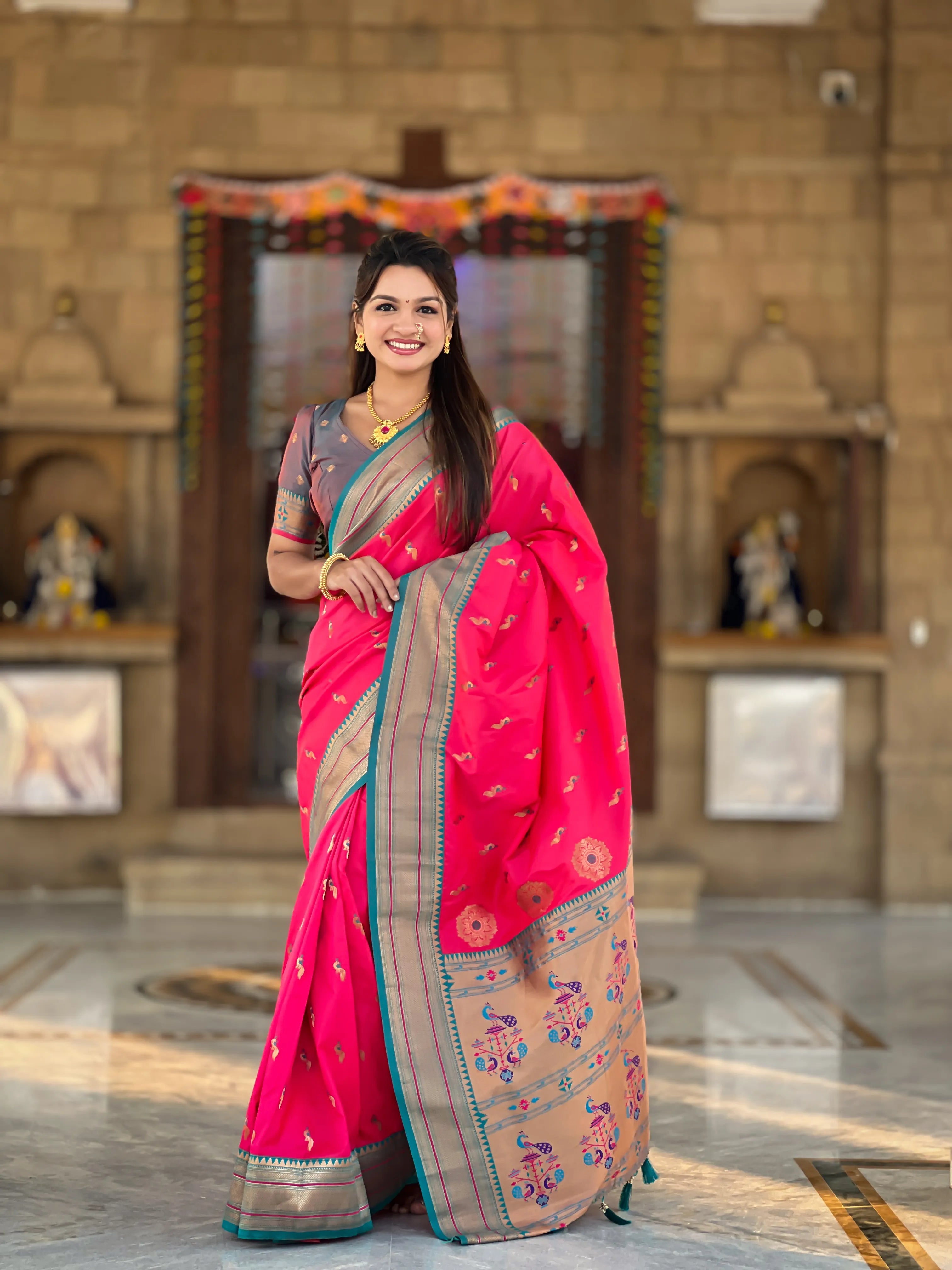 Peacock Paithani Soft Silk Saree