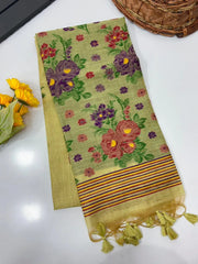 Soft Muga Cotton Jamdani Buttas Saree