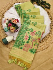 Soft Chanderi Cotton Warli-Inspired Weaving Saree