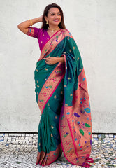 Soft Silk Swan Weaves Paithani Saree