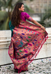 Soft Silk Swan Weaves Paithani Saree