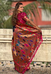 Soft Silk Swan Weaves Paithani Saree
