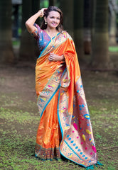 Soft Silk Swan Weaves Paithani Saree