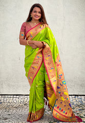 Soft Silk Swan Weaves Paithani Saree