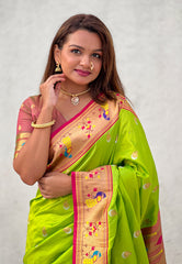 Soft Silk Swan Weaves Paithani Saree