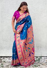 Soft Silk Swan Weaves Paithani Saree