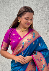 Soft Silk Swan Weaves Paithani Saree