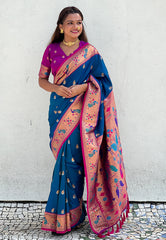 Soft Silk Swan Weaves Paithani Saree