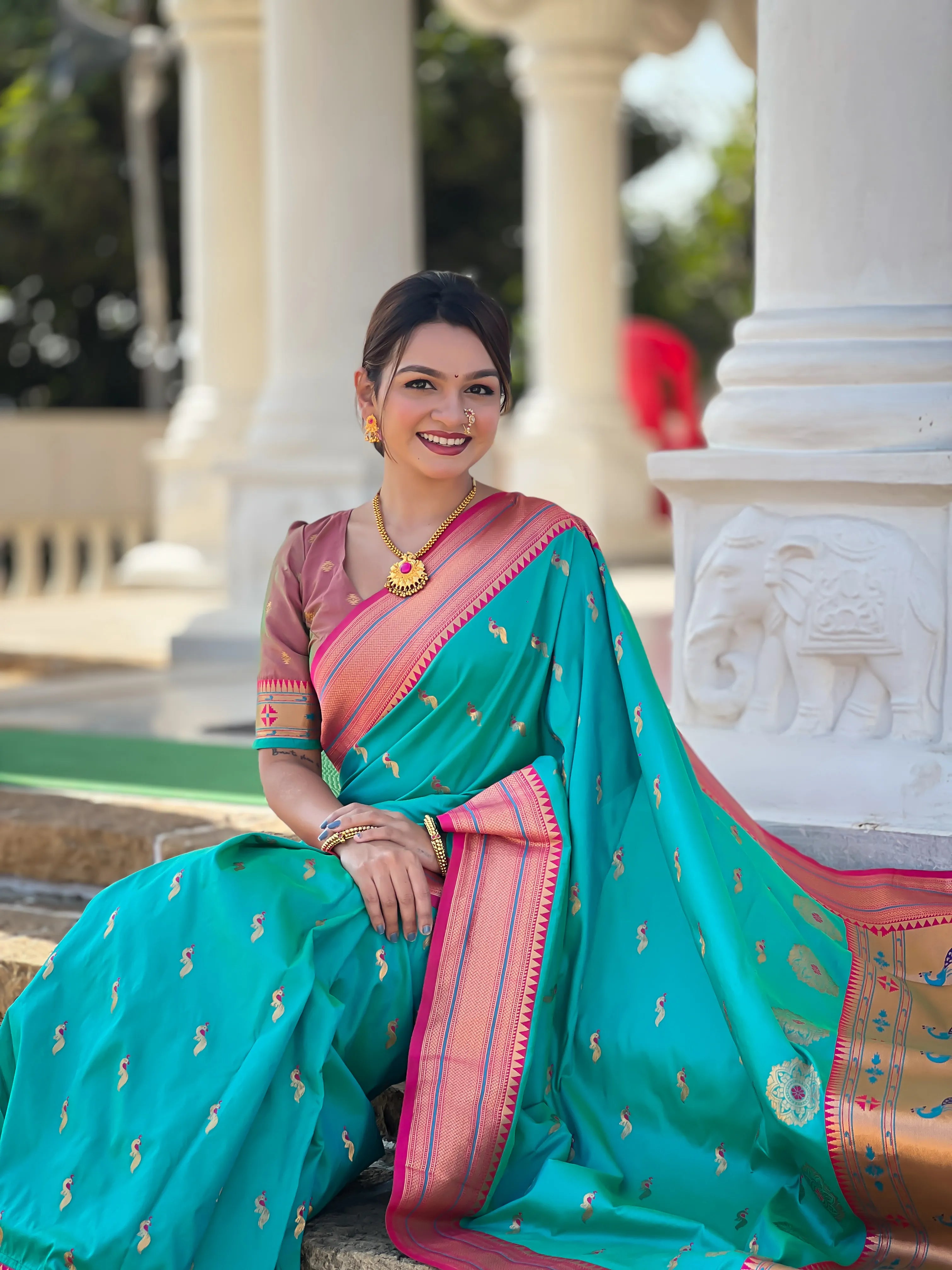 Peacock Paithani Soft Silk Saree