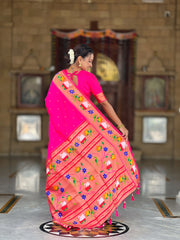 Soft Silk Meenakari Rajhans Lotus Pallu Saree