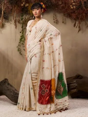 Premium Muga Cotton Resham Floral Pallu Saree