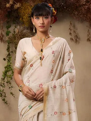 Premium Muga Cotton Resham Floral Pallu Saree