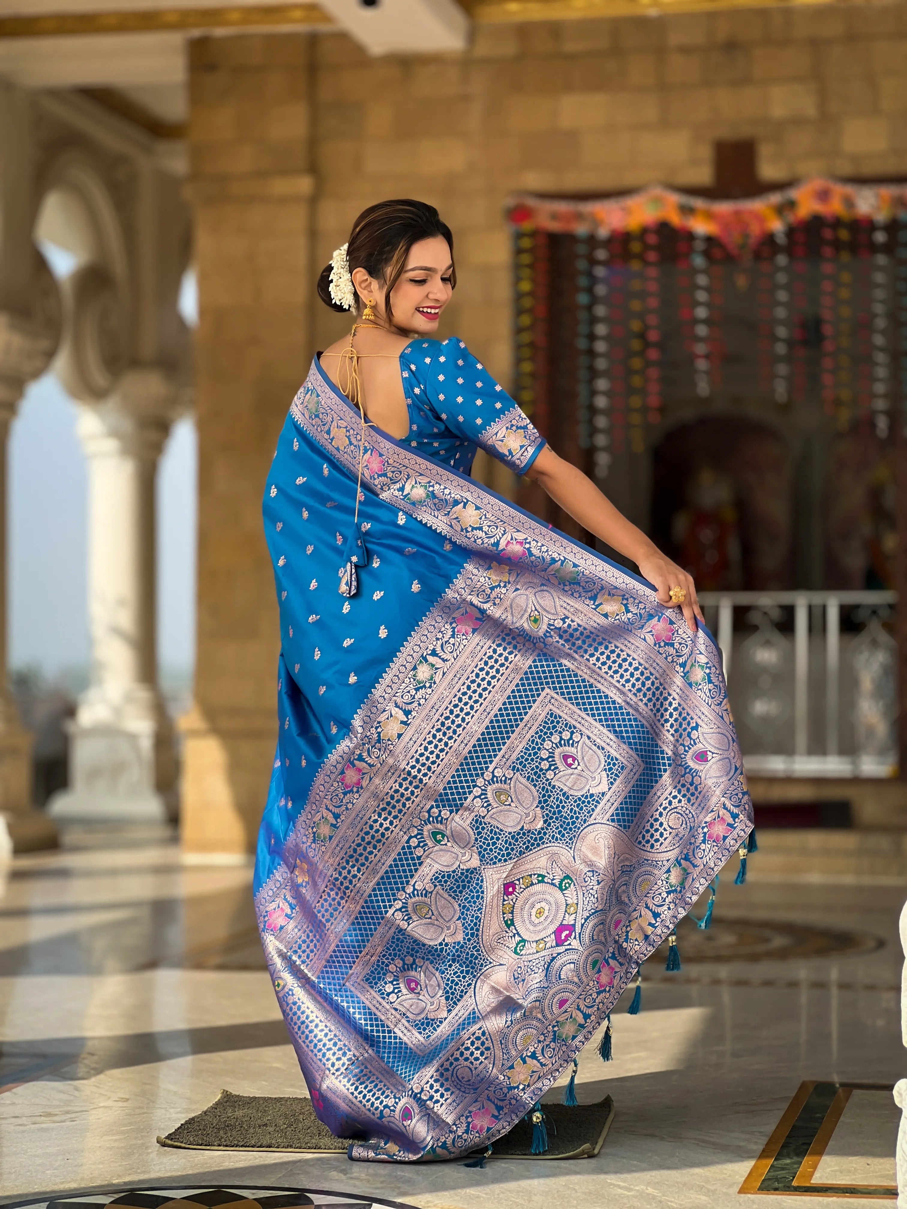 Soft Banarasi Silk Meenakari Saree