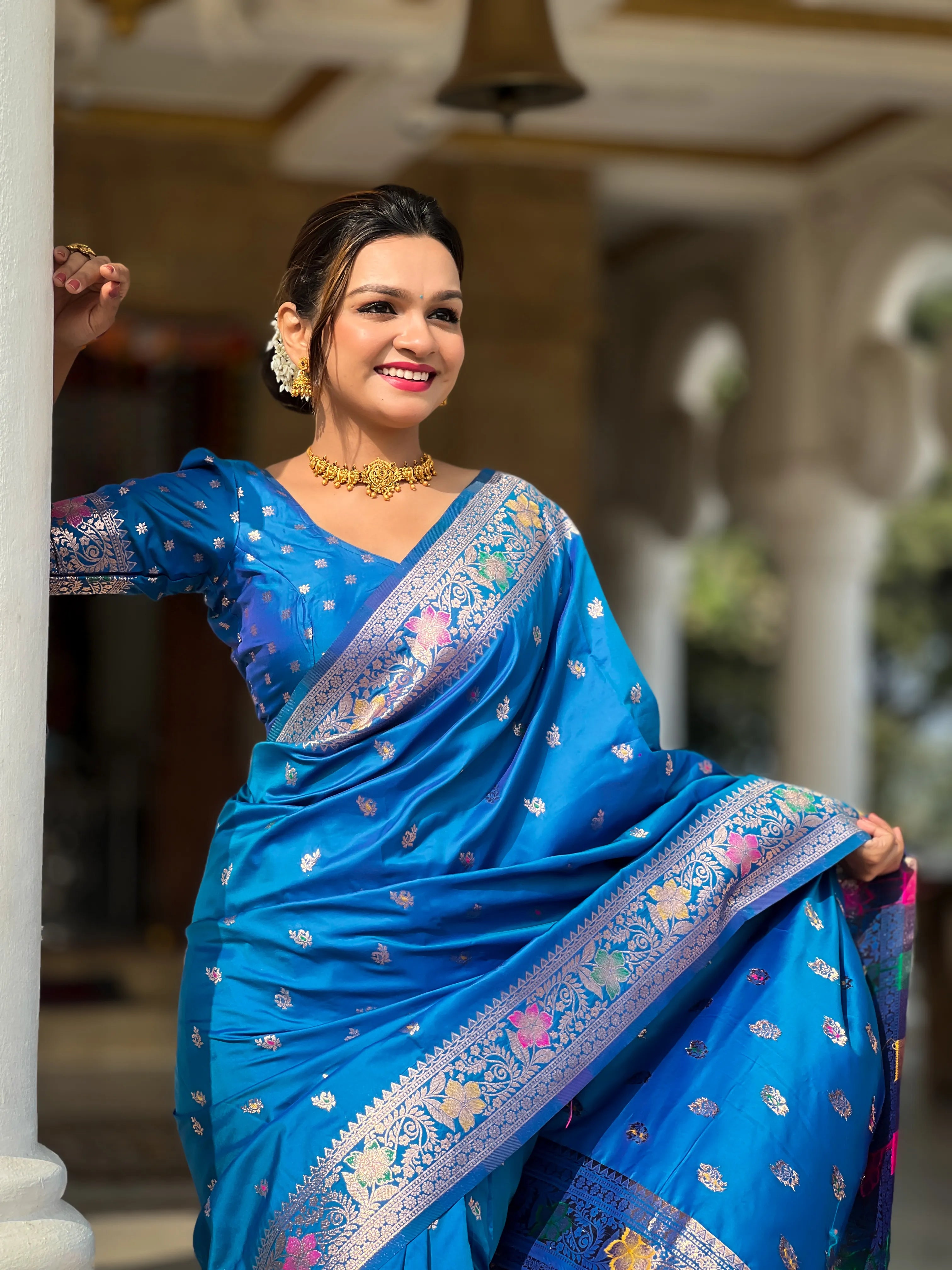 Soft Banarasi Silk Meenakari Saree