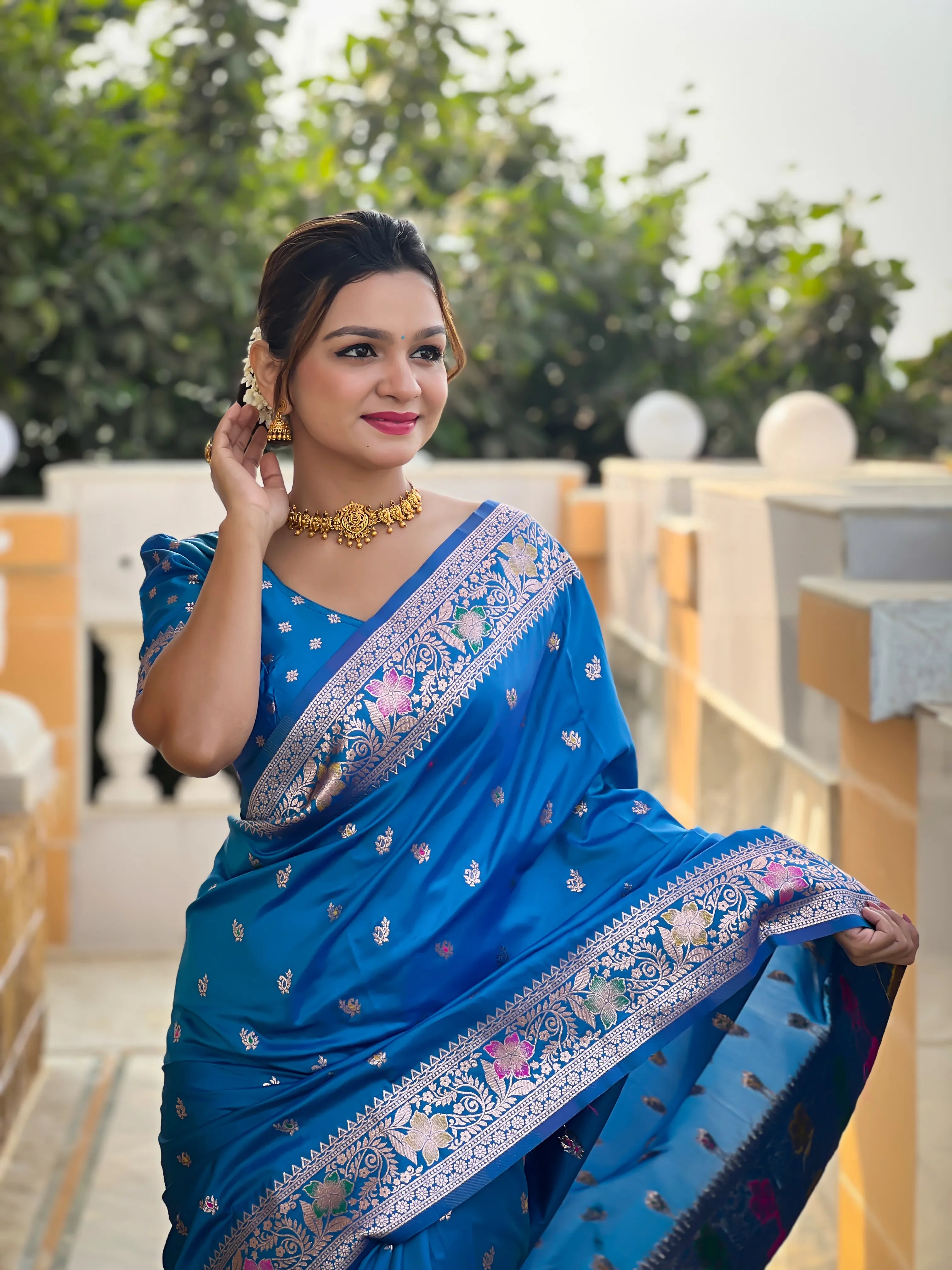 Soft Banarasi Silk Meenakari Saree
