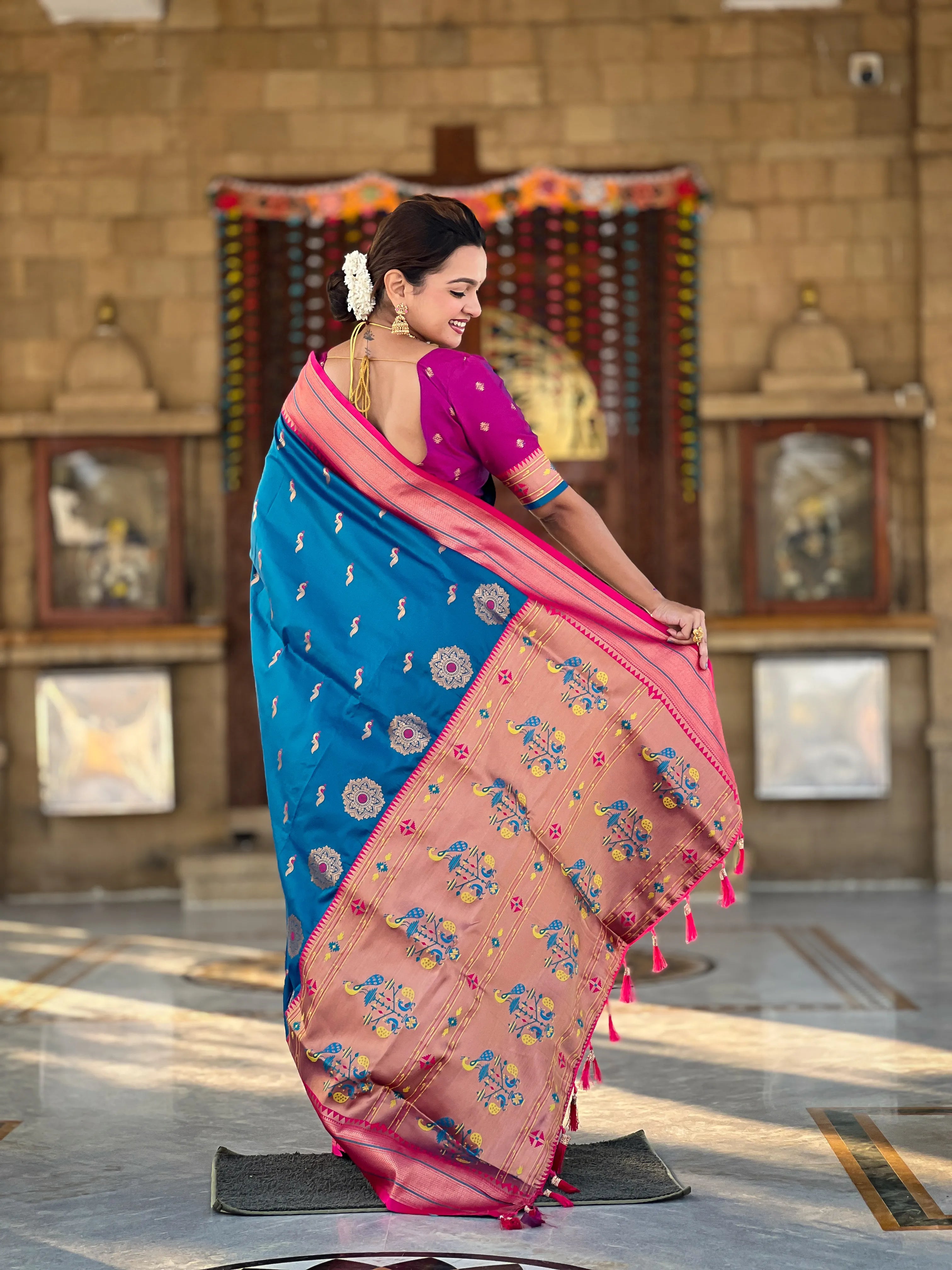Peacock Paithani Soft Silk Saree