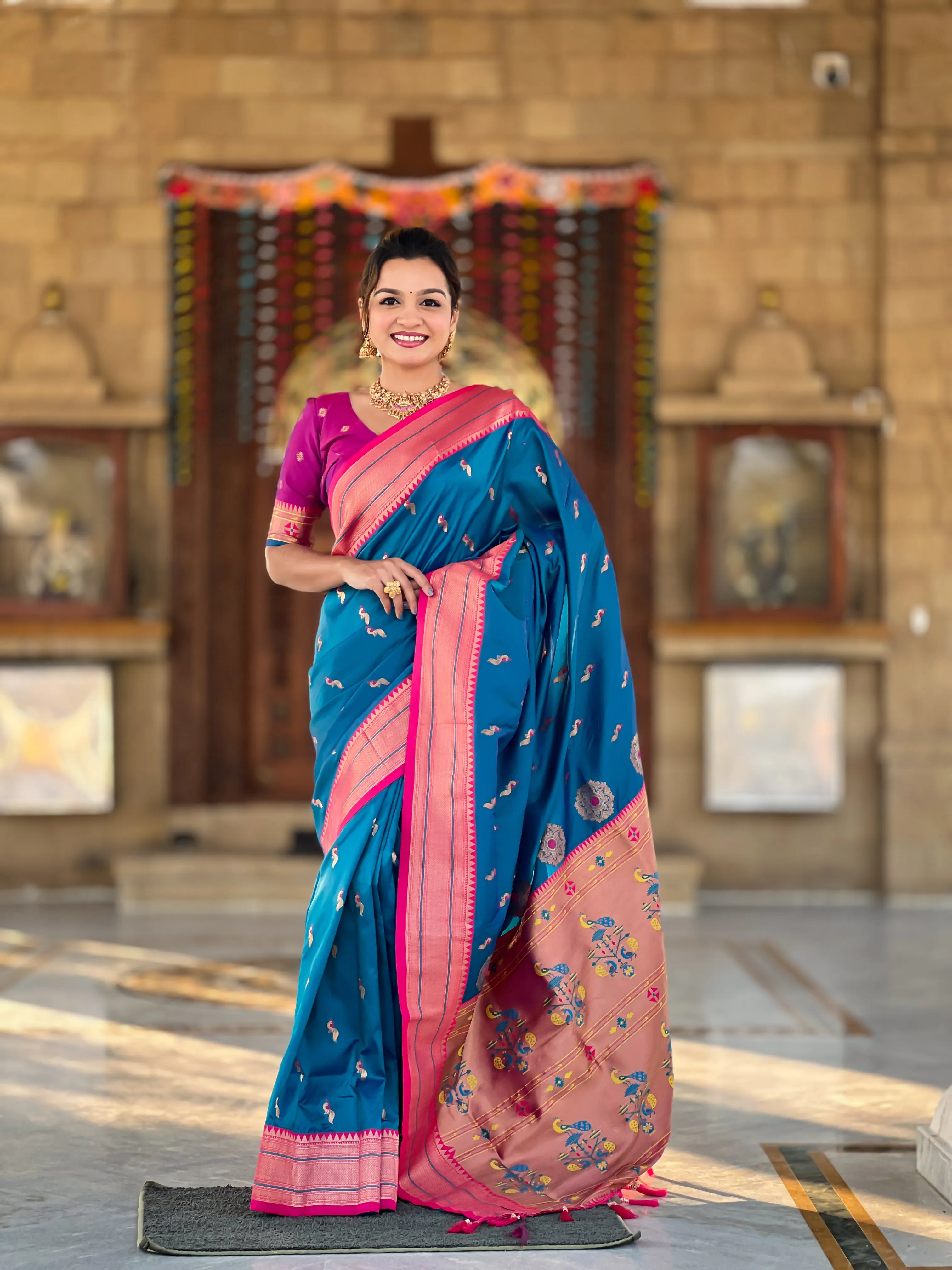 Peacock Paithani Soft Silk Saree