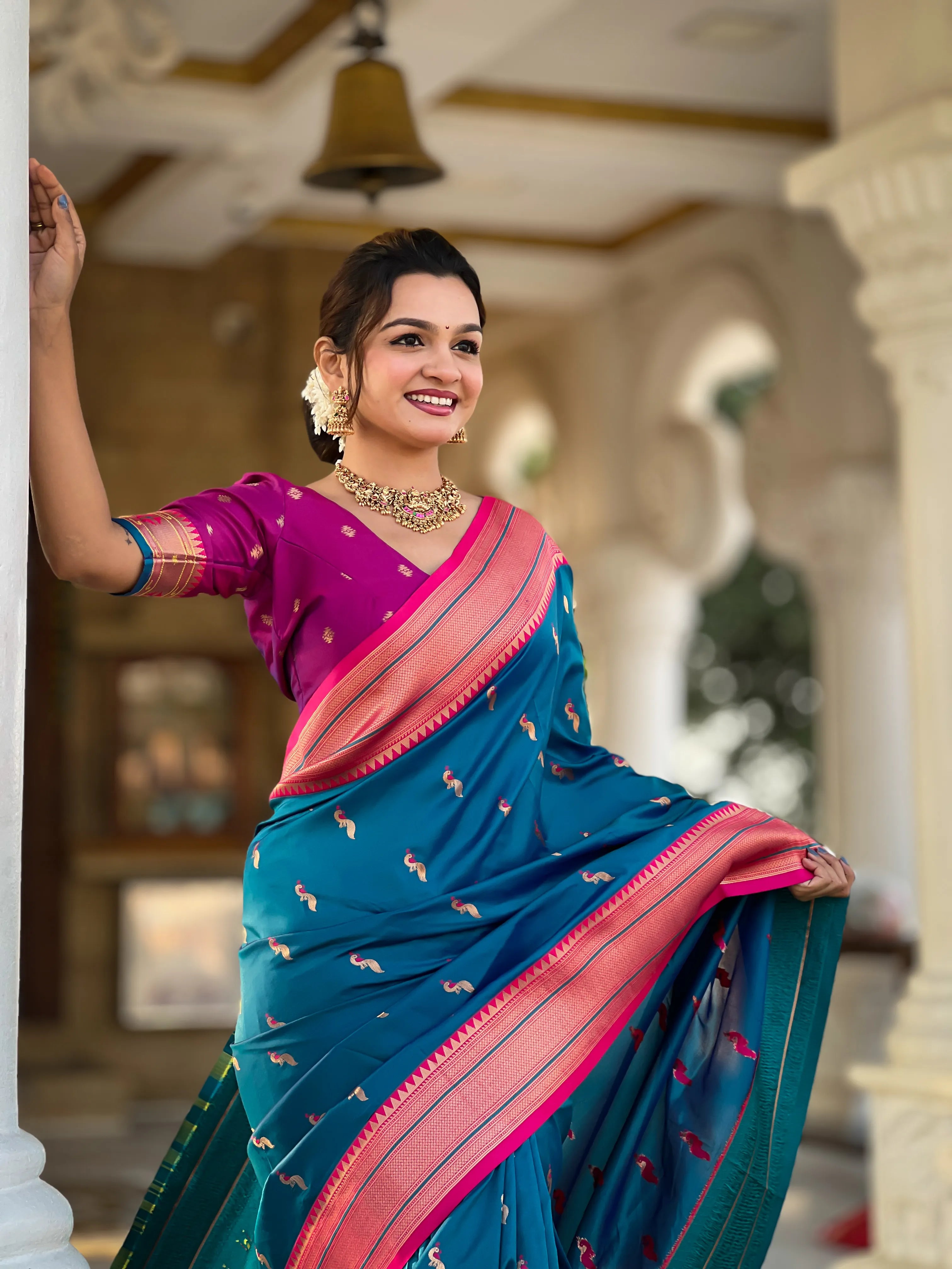 Peacock Paithani Soft Silk Saree