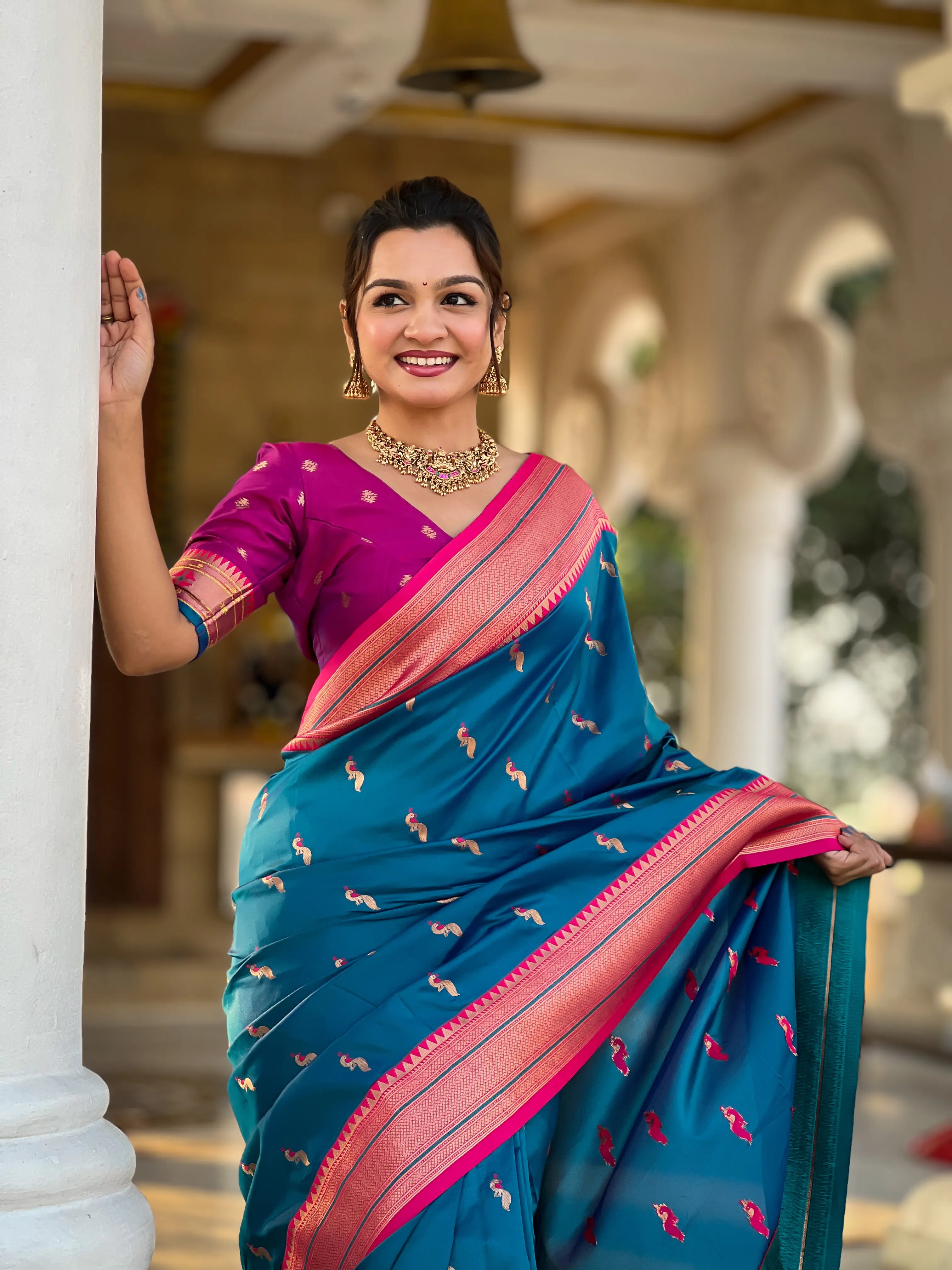 Peacock Paithani Soft Silk Saree