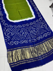 Ek Dani Bandhani Pure Lagadi Patta Gaji Silk Saree