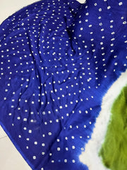 Ek Dani Bandhani Pure Lagadi Patta Gaji Silk Saree