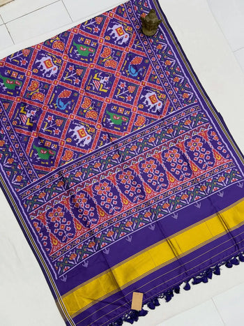Pure Patola Silk Elephant Motifs Saree