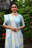 Soft Linen Conceptual Floral Printed Saree