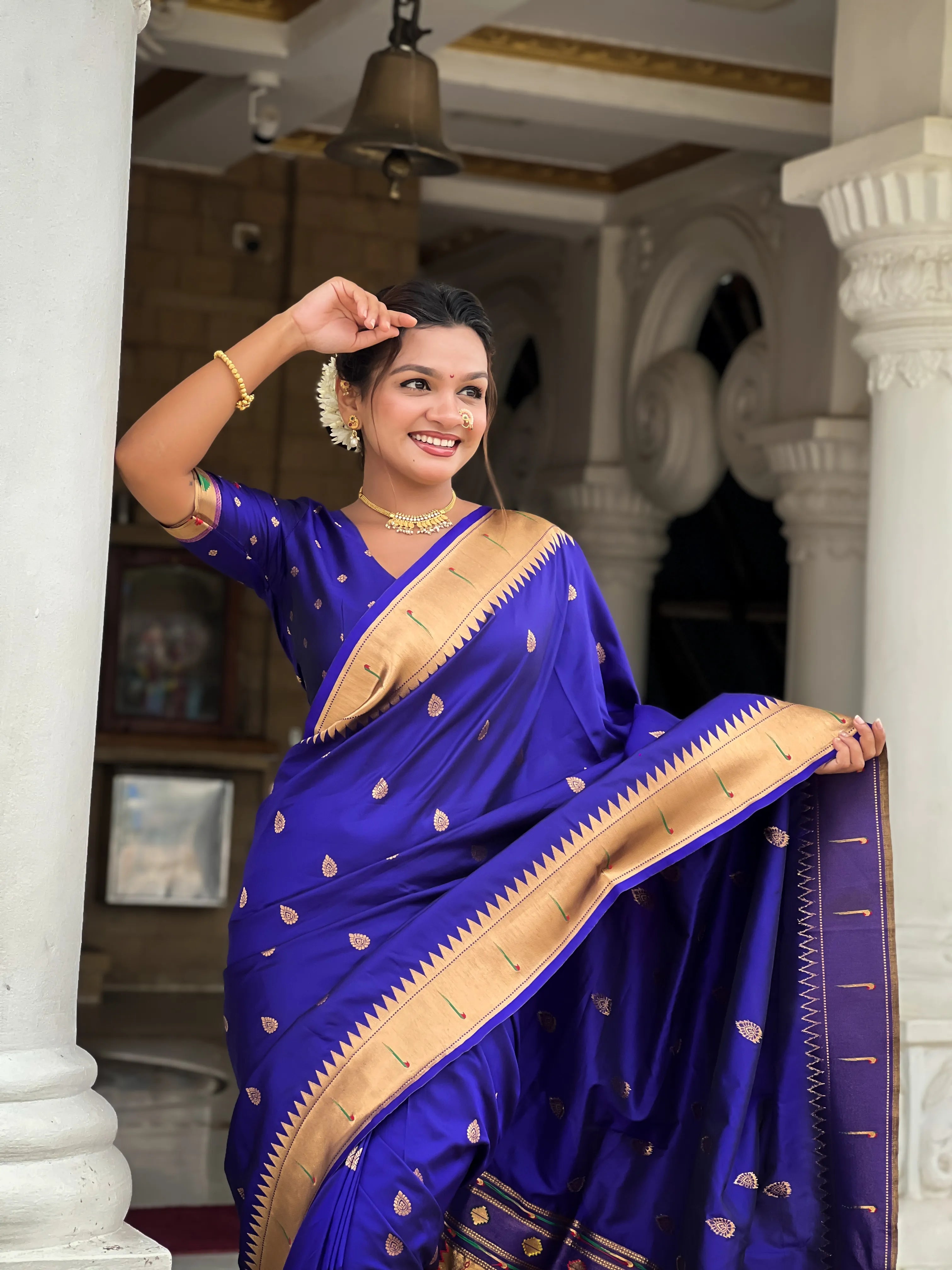 Soft Silk Ganpati Designer Paithani Saree