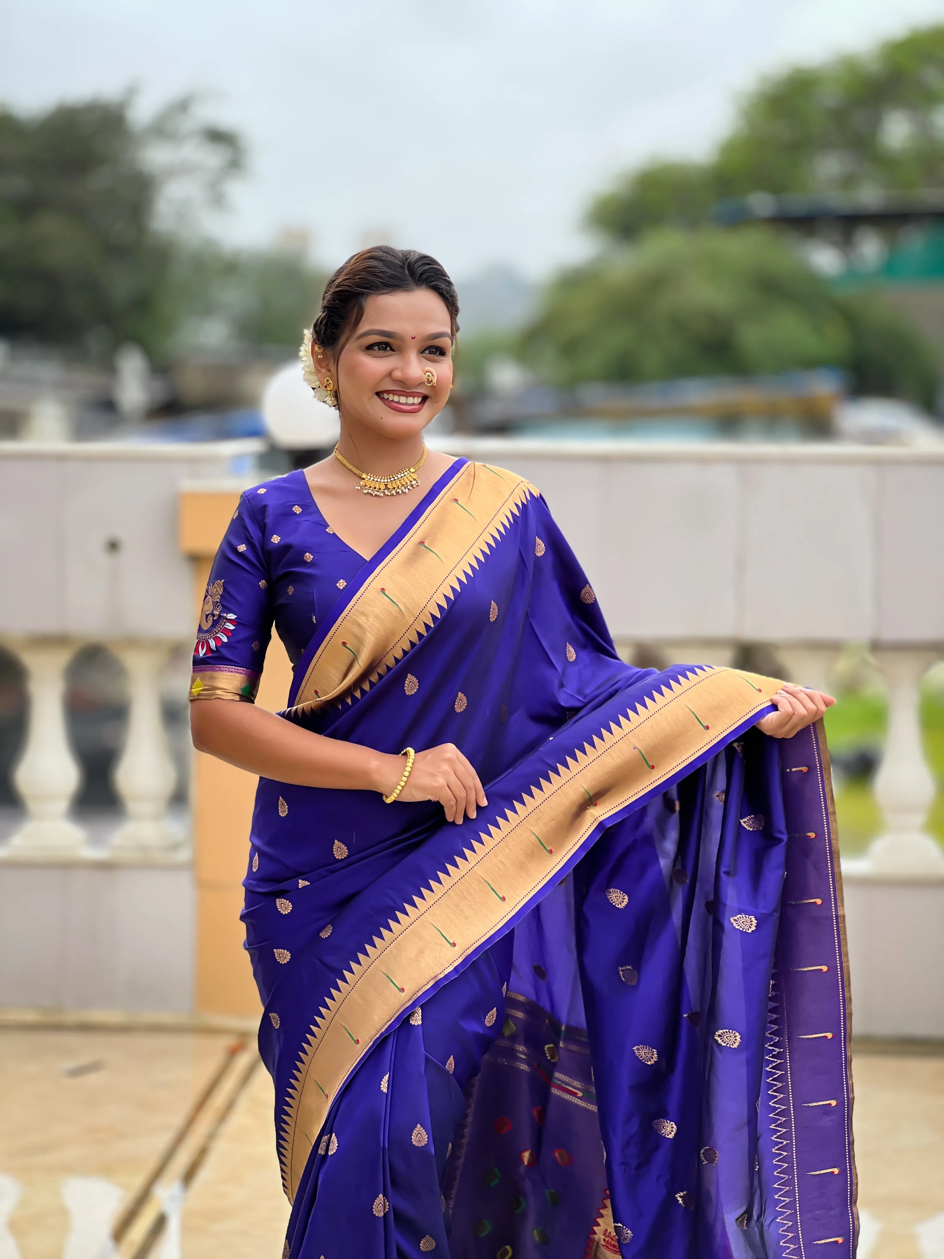 Soft Silk Ganpati Designer Paithani Saree