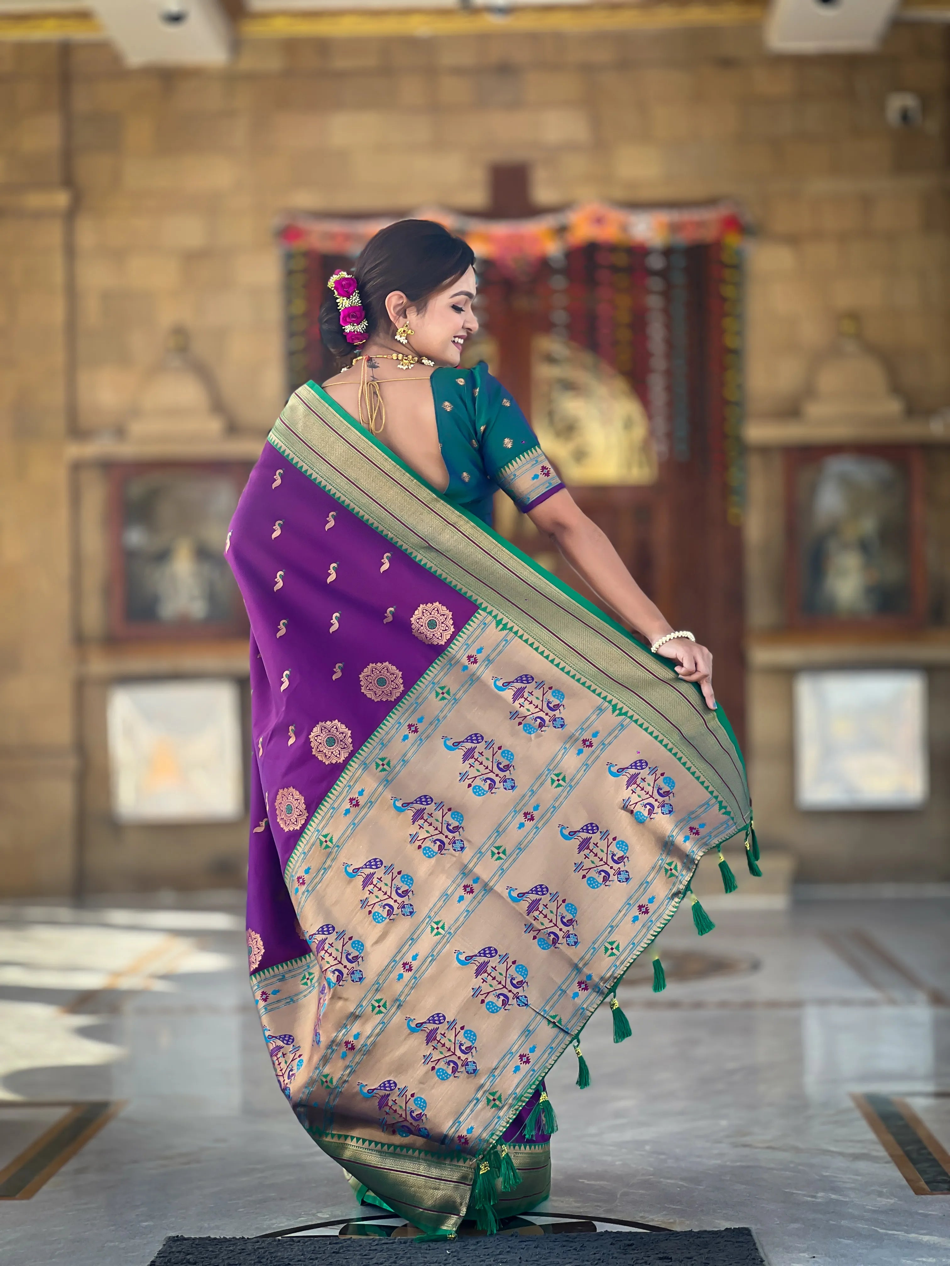 Peacock Paithani Soft Silk Saree