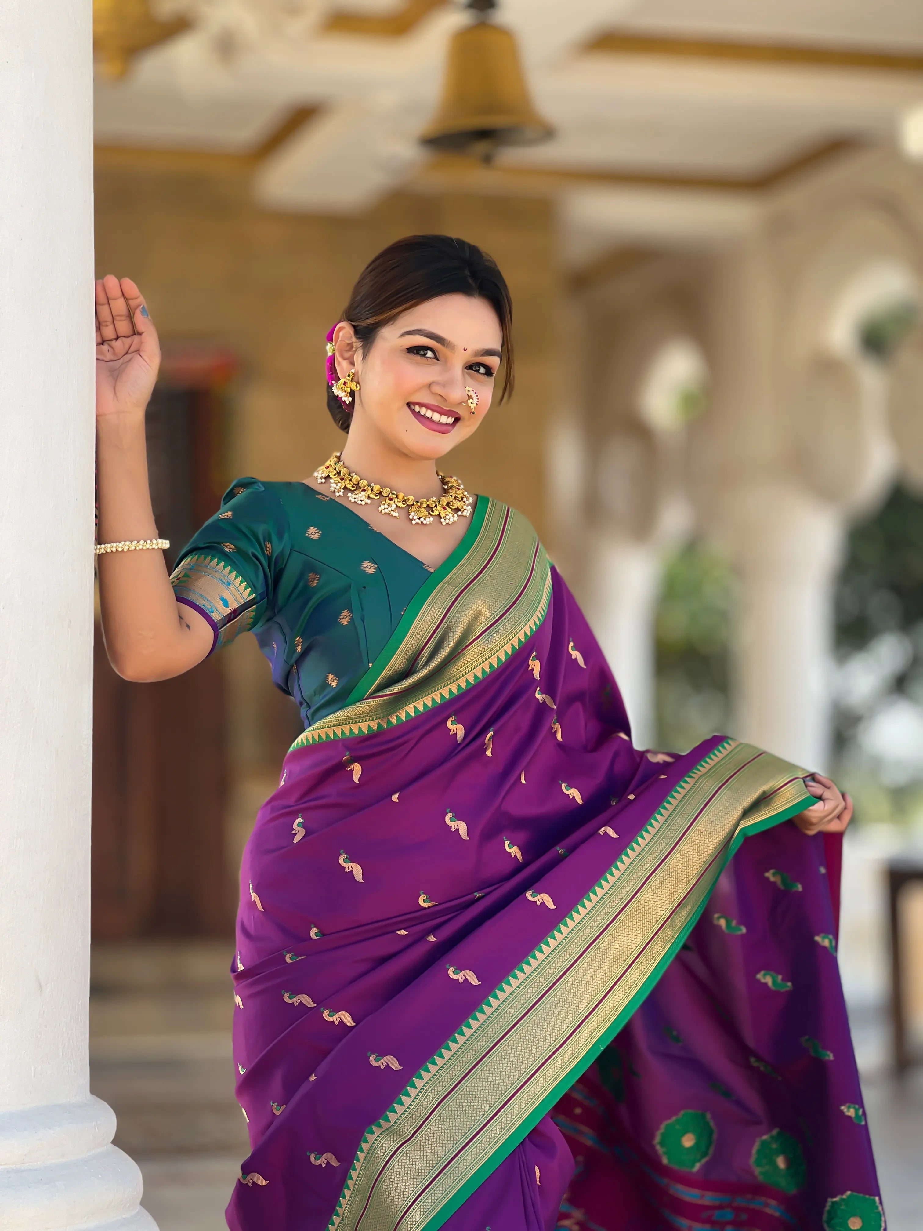 Peacock Paithani Soft Silk Saree