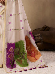 Premium Muga Cotton Resham Floral Pallu Saree