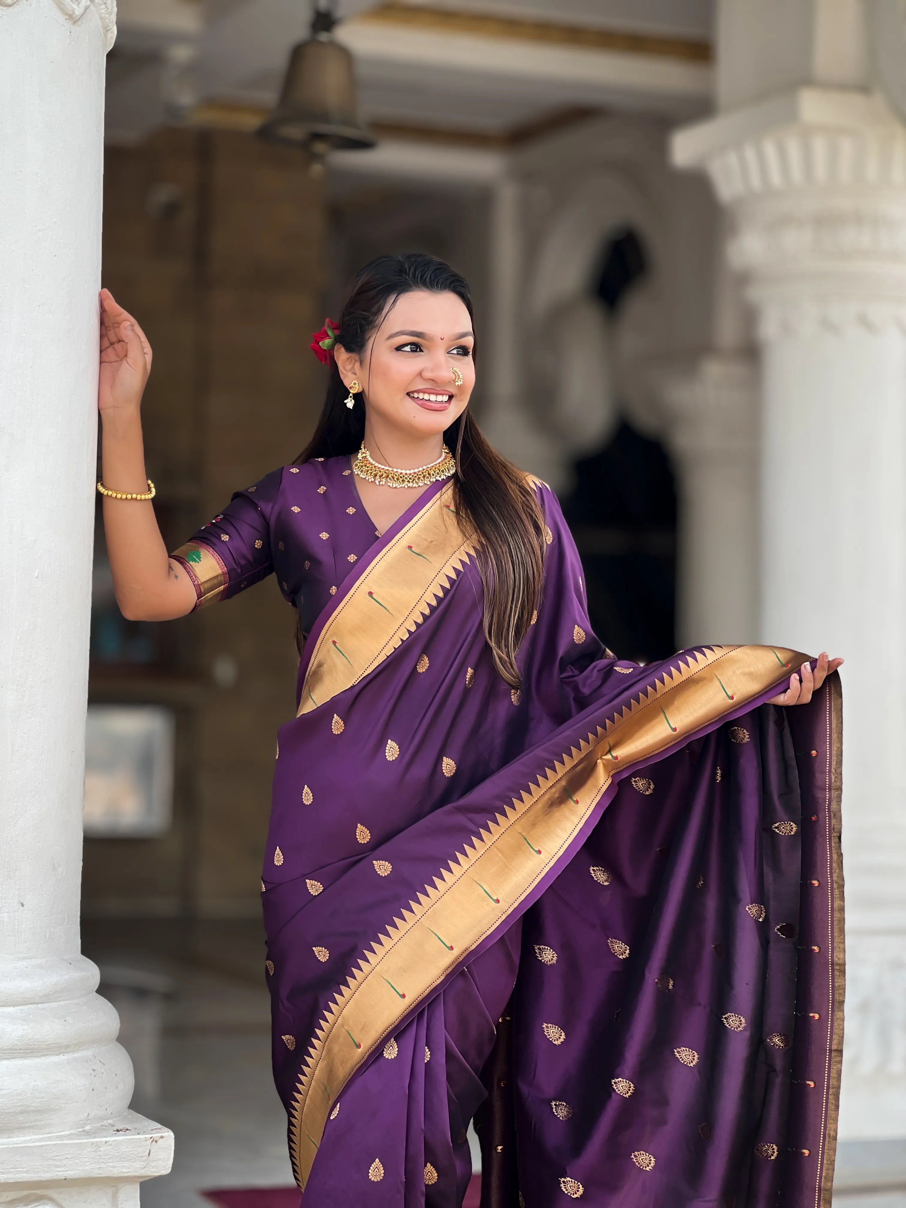 Soft Silk Ganpati Designer Paithani Saree