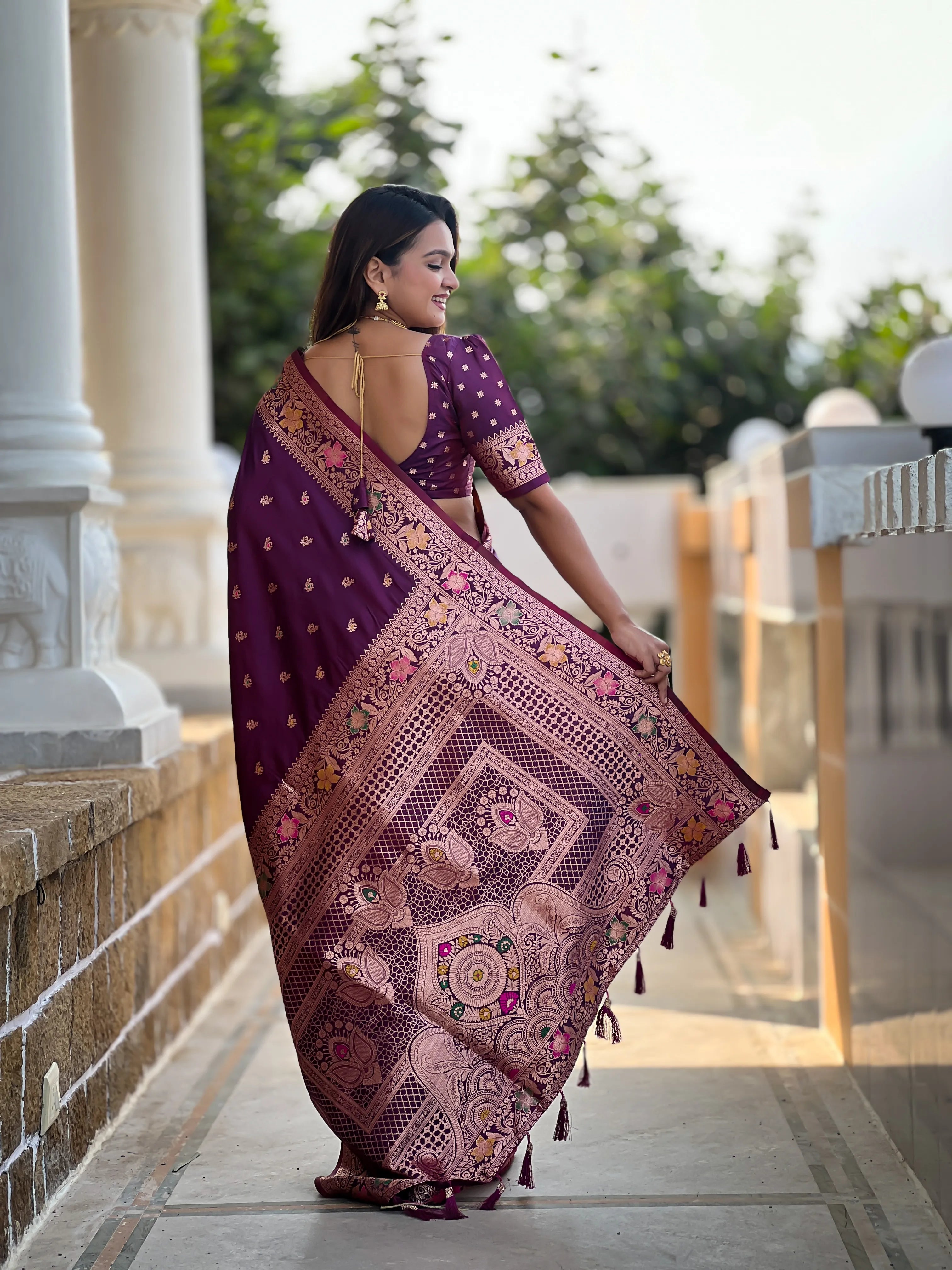 Soft Banarasi Silk Meenakari Saree
