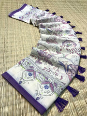 Malai Cotton Katha Printed Saree