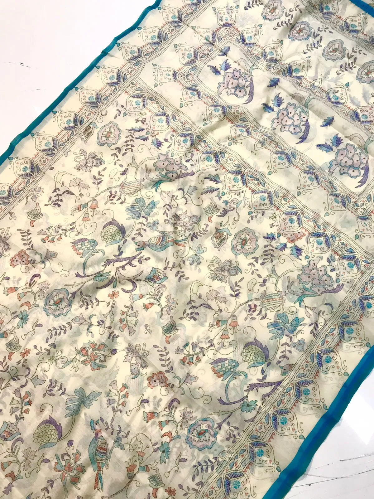 Malai Cotton Katha Printed Saree