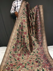 Kalamkari Fusion Printed Soft Silk Saree