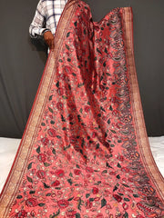 Kalamkari Fusion Printed Soft Silk Saree