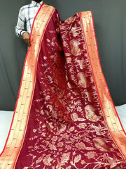 Maharashtrian 3D Pichwai Soft Silk Paithani Saree