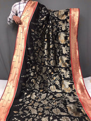 Maharashtrian 3D Pichwai Soft Silk Paithani Saree