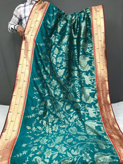 Maharashtrian 3D Pichwai Soft Silk Paithani Saree