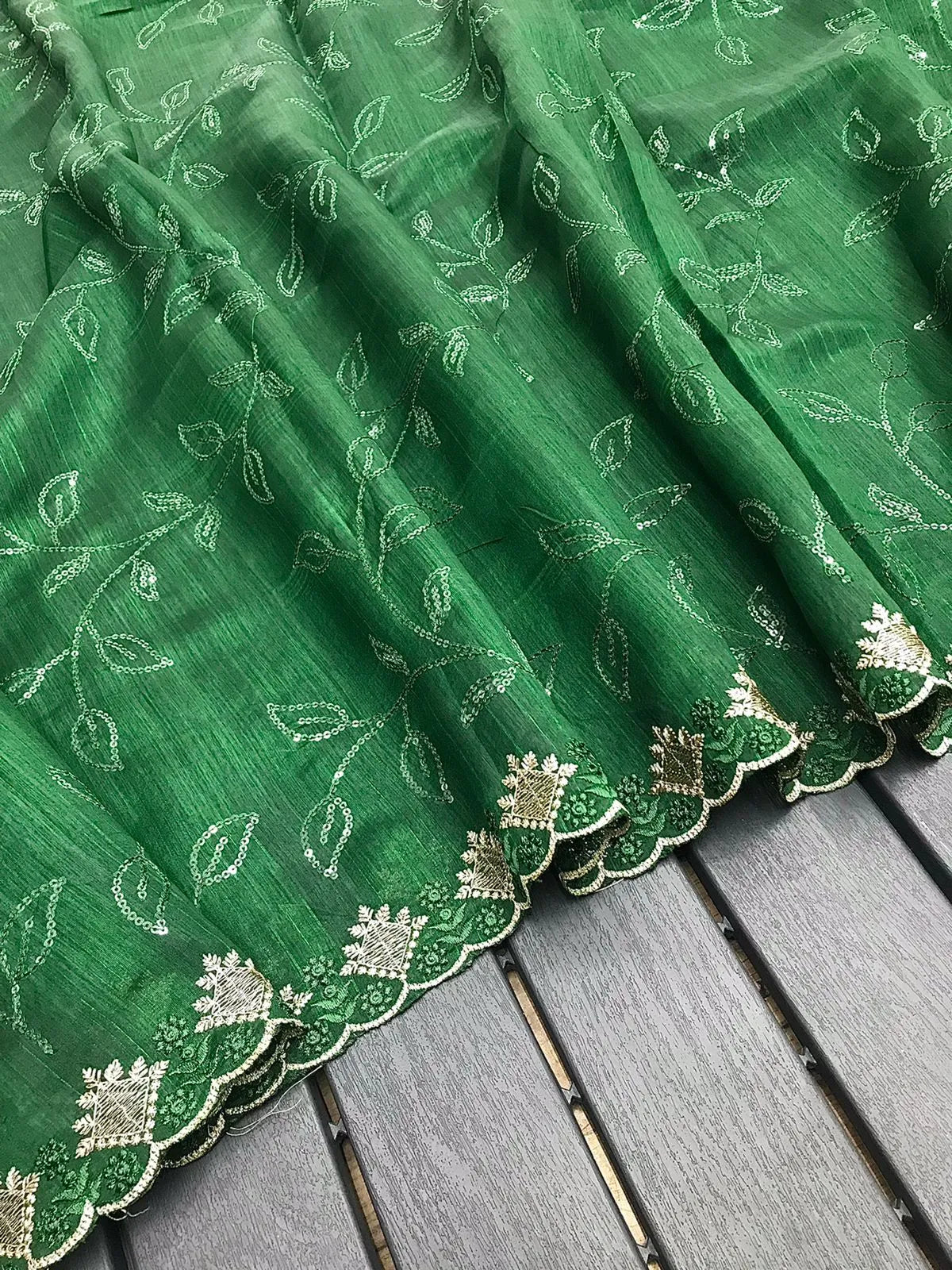 Ruhi Silk Jaal Work Sequence Saree